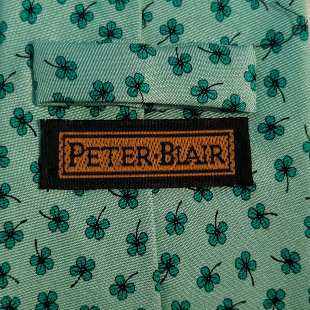 Peter Blair Four Leaf Clover Men's Necktie - Picture 2 of 3